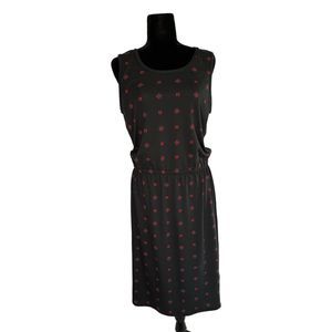 LulaRoe Black Sleeveless Dress with Red Designs, Large, NWT